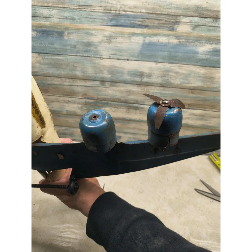 Large c40s Buddy L Pressed Steel TRANSPORT AIRPLANE Wood Wheels‎ AS IS SALE